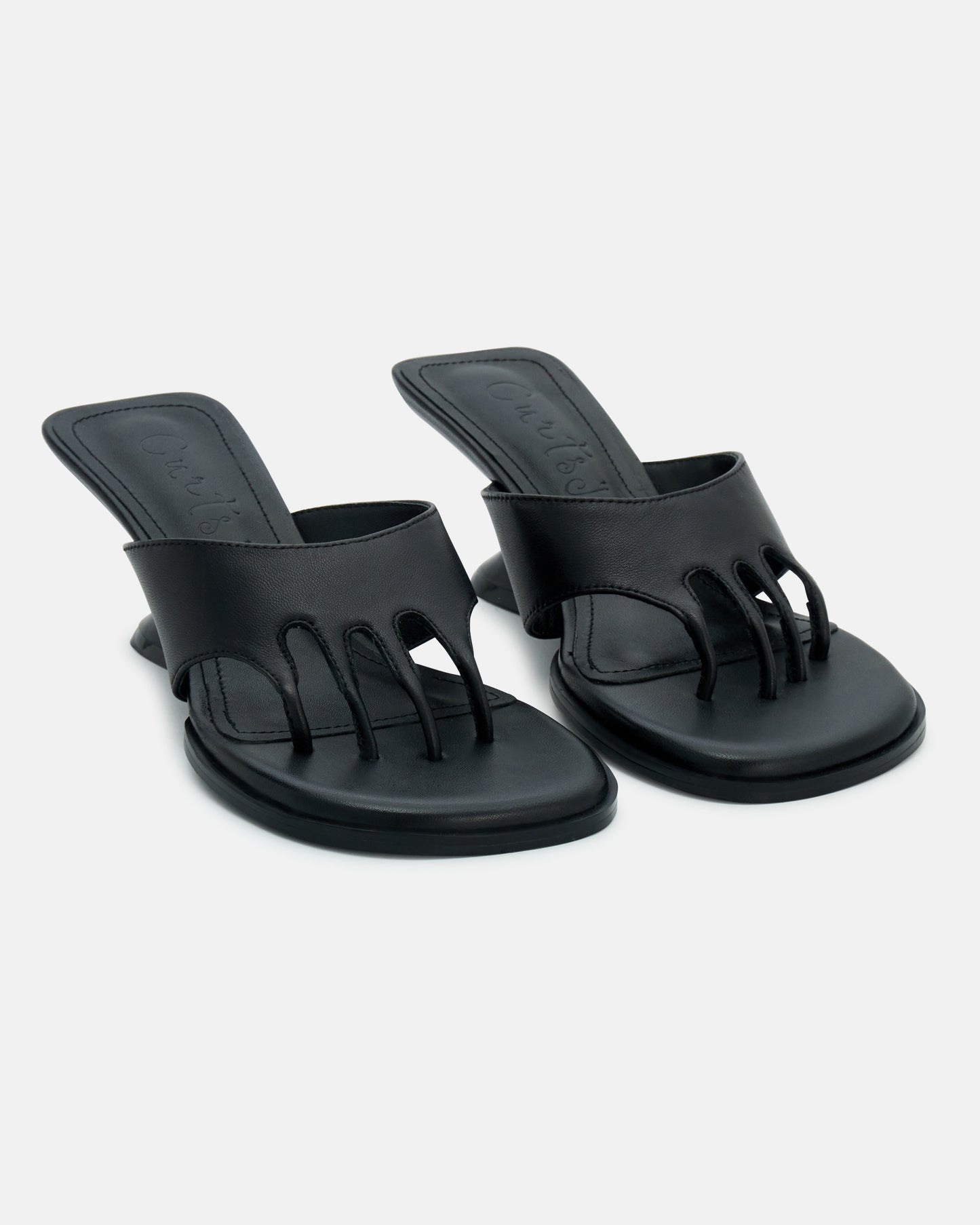 PRE ORDER - TOE POST WEDGE BLACK