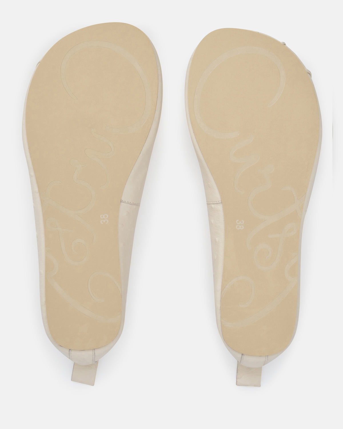 NIXIE BAREFOOT FLAT - BONE OSTRICH